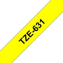 Brother TZe-631 - Standard adhesive - black on yellow - Roll (1.2 cm x 8 m) 1 cassette(s) laminated tape - for Brother PT-D210, D600, H110; P-Touch PT-1005, 1880, D410, D460, D610