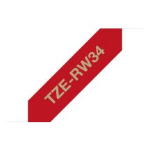 Brother TZE-RW34 labelprinter-tape Goud op rood