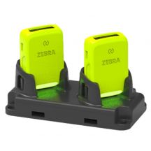 Zebra oplaadstation, 2 slots, apart bestellen: connectiekabel (USB-C) en EU adapter, geschikt voor de RS2100