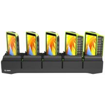 Zebra 5-Slots oplaadstation, laadt 5 devices en 5 reservebatterijen, apart bestellen: voeding, DC kabel en netsnoer, geschikt voor de: WT5400, WT6400