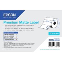 Epson labels 76x51 mm, Normaal papier, Premium mat gecoat, 650 labels op rol