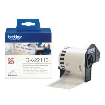 Brother DK-22113 labelprinter-tape Zwart op zilver