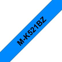 Brother M-K521B labelprinter-tape Zwart op blauw