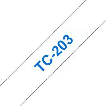 Brother TC-203 labelprinter-tape Blauw op wit