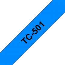Brother TC-501 labelprinter-tape Zwart op blauw