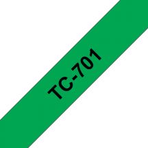 Brother TC-701 labelprinter-tape Zwart op groen