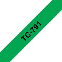 Brother TC-791 labelprinter-tape Zwart op groen