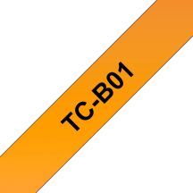 Brother TC-B01 labelprinter-tape Zwart op fluorescerend oranje