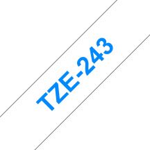 Brother TZE-243 labelprinter-tape Blauw op wit