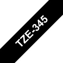 Brother TZE-345 labelprinter-tape Wit op zwart
