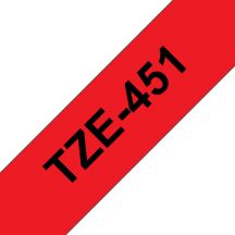 Brother TZE-451 labelprinter-tape Zwart op rood TZ