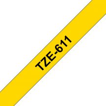 Brother TZE-611 labelprinter-tape Zwart op geel
