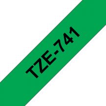 Brother TZE-741 labelprinter-tape Zwart op groen TZ