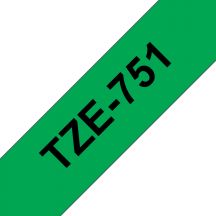 Brother TZE-751 labelprinter-tape Zwart op groen