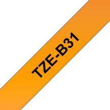 Brother TZE-B31 labelprinter-tape Zwart op fluorescerend oranje