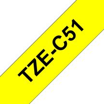 Brother TZE-C51 labelprinter-tape Zwart op fluorescerend geel