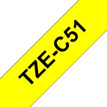 Brother TZE-C51 labelprinter-tape Zwart op fluorescerend geel