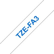 Brother TZE-FA3 labelprinter-tape Blauw op wit