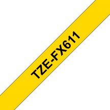 Brother TZE-FX611 labelprinter-tape Zwart op geel