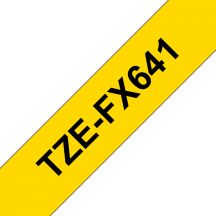 Brother TZE-FX641 labelprinter-tape Zwart op geel TZ