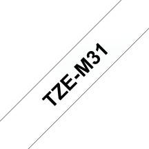 Brother TZE-M31 labelprinter-tape Zwart op zilver