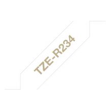 Brother TZE-R234 labelprinter-tape Goud op wit
