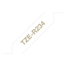 Brother TZE-R234 labelprinter-tape Goud op wit