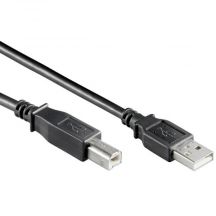 USB kabel (A/B), 5m, zwart