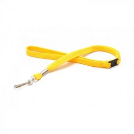 Ultraclip Keycord 10mm Geel – met Breekbeveiliging en Metalen Haak (per 100 stuks)
