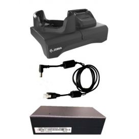Zebra oplaadstation, USB/Ethernet, voor 1x device en 1x reserve batterij, incl. voeding en DC kabel, apart bestellen: netsnoer, geschikt voor de TC73, TC78