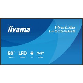 iiyama LH5064UHS-B1AG beeldkrant Digitale signage flatscreen 127 cm (50") Wifi 500 cd/m² 4K Ultra HD Zwart Type processor Android 24/7