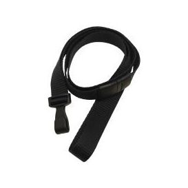 Ultraclip Keycord 16mm Zwart – met Breekbeveiliging en Plastic Haak (per 100 stuks)