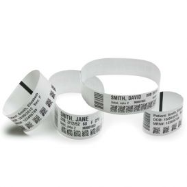 Zebra Z-Band Ultrasoft, wit, 25x279 mm, polypropyleen, kern rol 25 mm, 175 bandjes per rol -> Per 6 rollen