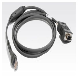 Zebra RS-232 kabel, 2.1 m, Recht, Voedingsconnector, TxD on PIN 2, True converter, Apart bestellen: Voeding