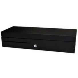 APG ECD460 kassalde, top opening, afmetingen (WxHxD): 460x100x170mm, 7 biljetvakken, 8 muntvakken, 1 receipt vak, 2-pos. lock, directe printer connectie, RJ12, lid (afsluitbaar), kleur zwart