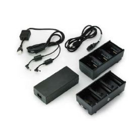 Zebra dual batterij lader, 3 slots, laadt tot 6 batterijen, incl. EU voeding, voor de QL-, QLn, P4T-, ZQ5-Series, ZQ610, ZQ620