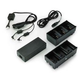 Zebra dual battery charger, 3 slots, UK