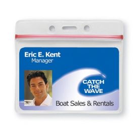 Ultraholder vinyl badgehouder WATERVAST, 108 x 94 mm, prijs per stuk