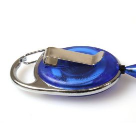 Ultragrip jojo blauw transparant 32mm met karabijnhaak en klem, prijs per stuk