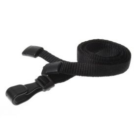 Ultraclip Keycord Zwart 10mm – met Breekbeveiliging en Plastic Haak (per 100 stuks)