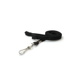 Ultraclip keycord zwart 10mm m. breekbeveiliging en metalen haak, prijs per stuk, verkoop per 100