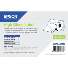 Epson labels 76x51 mm, Normaal papier, Gecoat, Glanzend, 2310 labels op rol
