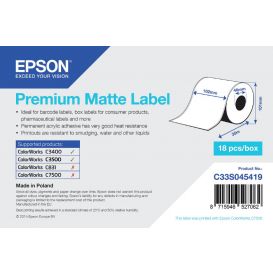 Epson labelrol 102mm x 35 meter, Normaal papier, Premium mat gecoat