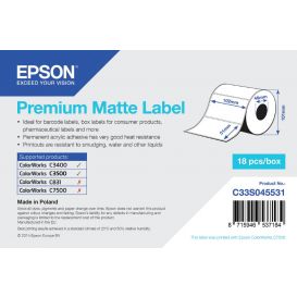 Epson labels 102x51 mm, Normaal papier, Premium mat gecoat, 650 labels per rol