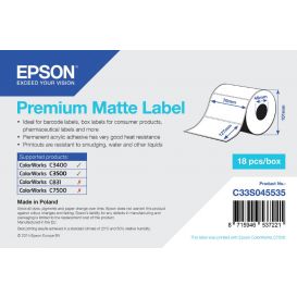Epson labels 76x127 mm, Normaal papier, Premium mat gecoat, 265 labels per rol