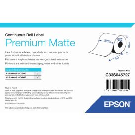Epson labelrol 105 mm x 35 meter, Normaal papier, Premium mat gecoat