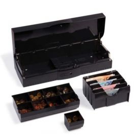 Anker OCC, kassalade, opening bovenzijde, afmetingen (BxHxD): 460x100x160mm, 4 biljet compartimenten, 8 munt compartimenten, verwijderbaar, apart bestellen, base, connection cable, antraciet