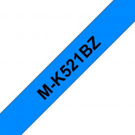 Brother M-K521B labelprinter-tape Zwart op blauw