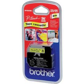 Brother M-K621B labelprinter-tape Zwart op geel