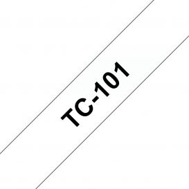 Brother TC-101 labelprinter-tape Zwart op zilver